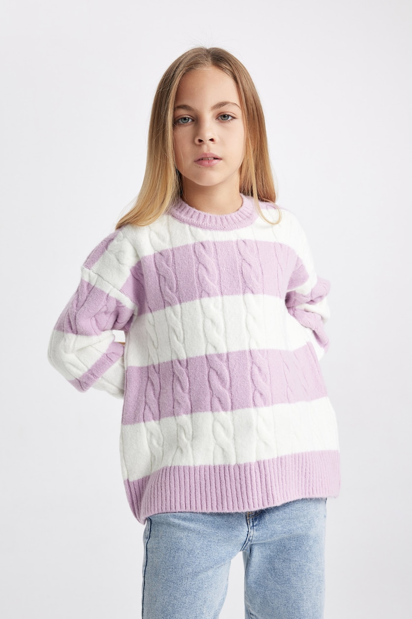 Young Girls - Teen Girls Ecru Girl Regular Fit Crew Neck Pullover