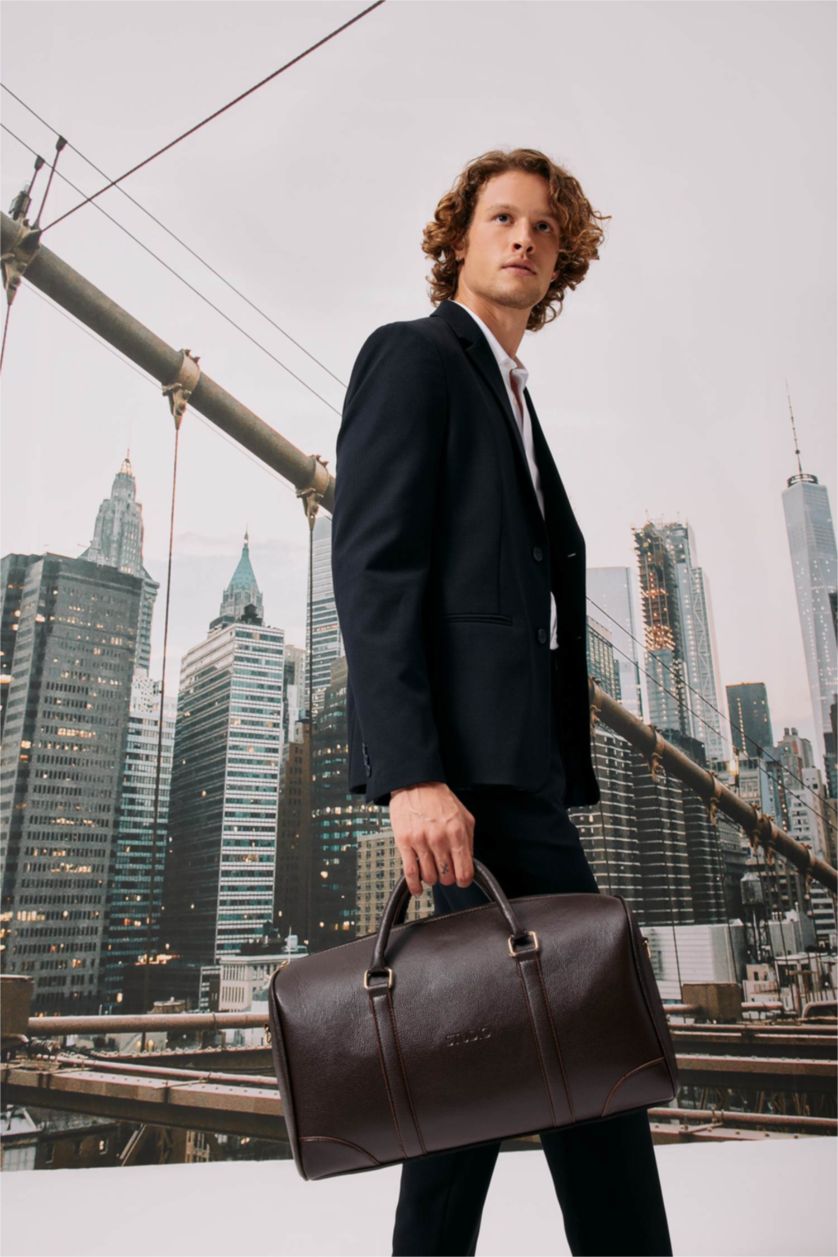 رجال بني شنطة سفر و رياضة مطبوع جلد صناعي