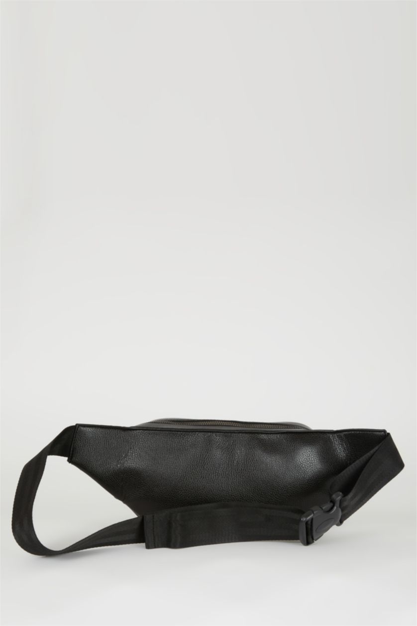 MAN Black Man Faux Leather Waist Bag