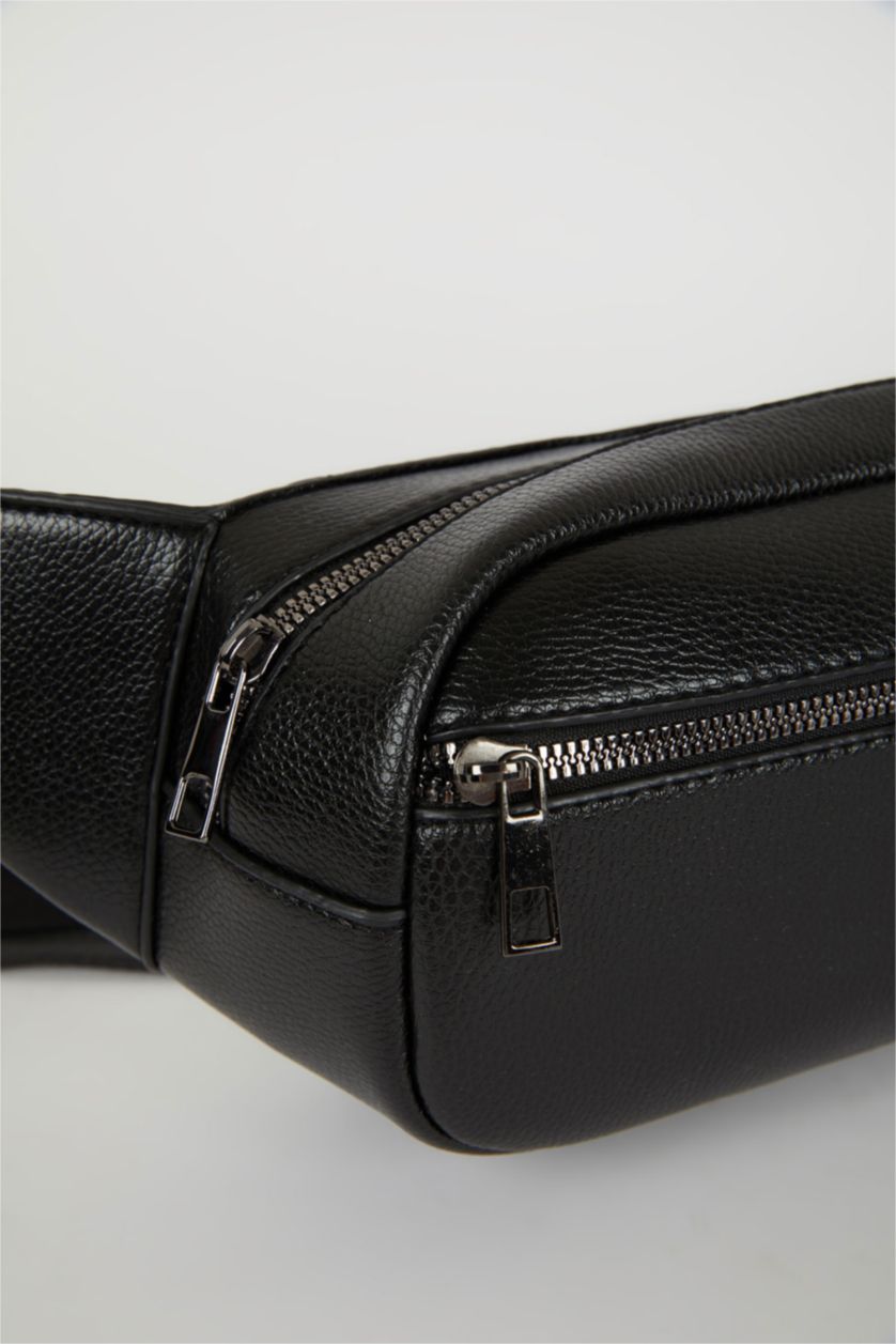 MAN Black Man Faux Leather Waist Bag