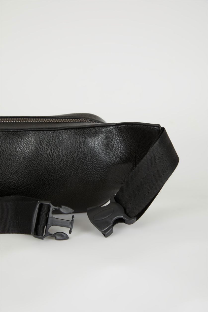 MAN Black Man Faux Leather Waist Bag