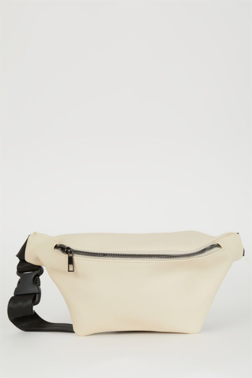 MAN Beige Faux Leather Waist Bag