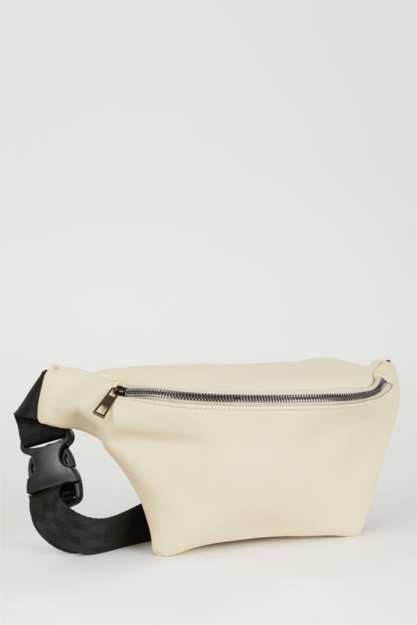 MAN Beige Faux Leather Waist Bag