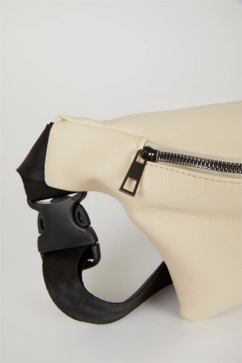 MAN Beige Faux Leather Waist Bag