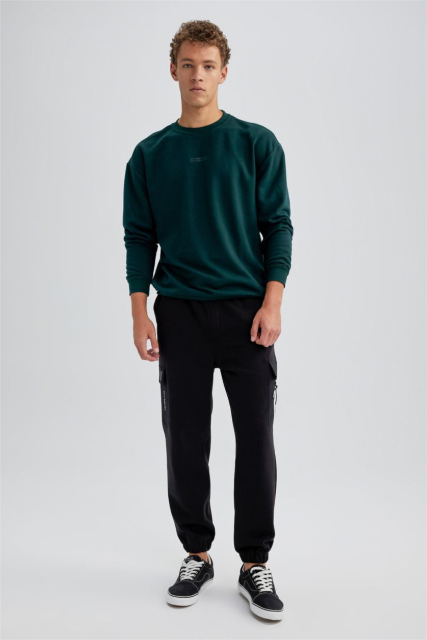 رجال أسود بنطلون سويت بانتس اوفر سايز بجيب كارجو