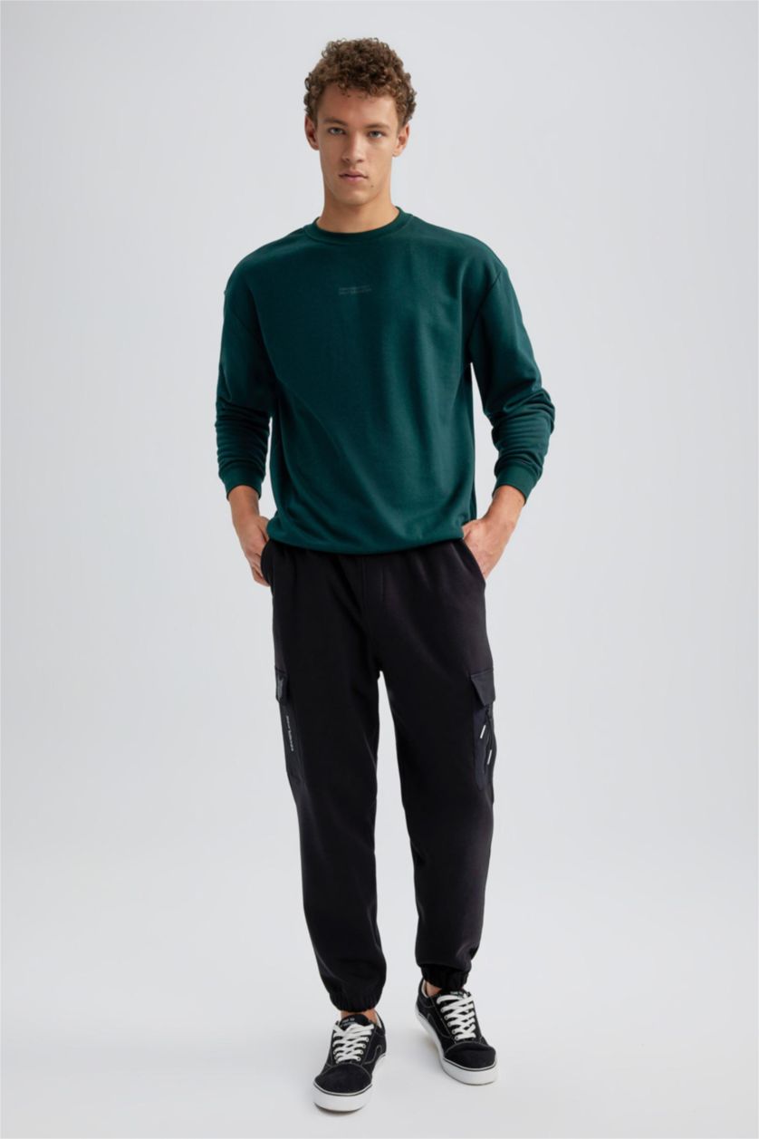 رجال أسود بنطلون سويت بانتس اوفر سايز بجيب كارجو