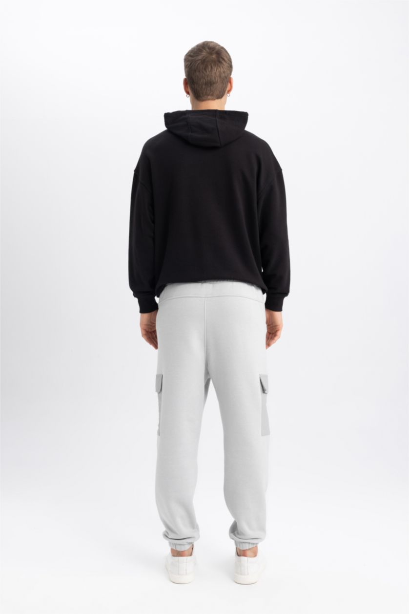 MAN Light Grey Oversize Fit With Cargo Pocket Trousers