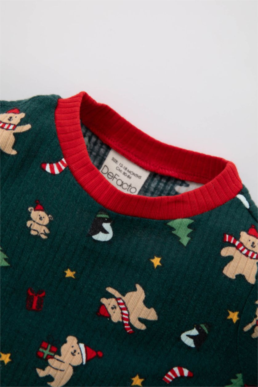 BABY BOY Dark Green Baby Boy New Year Printed Camisole Pajama Set