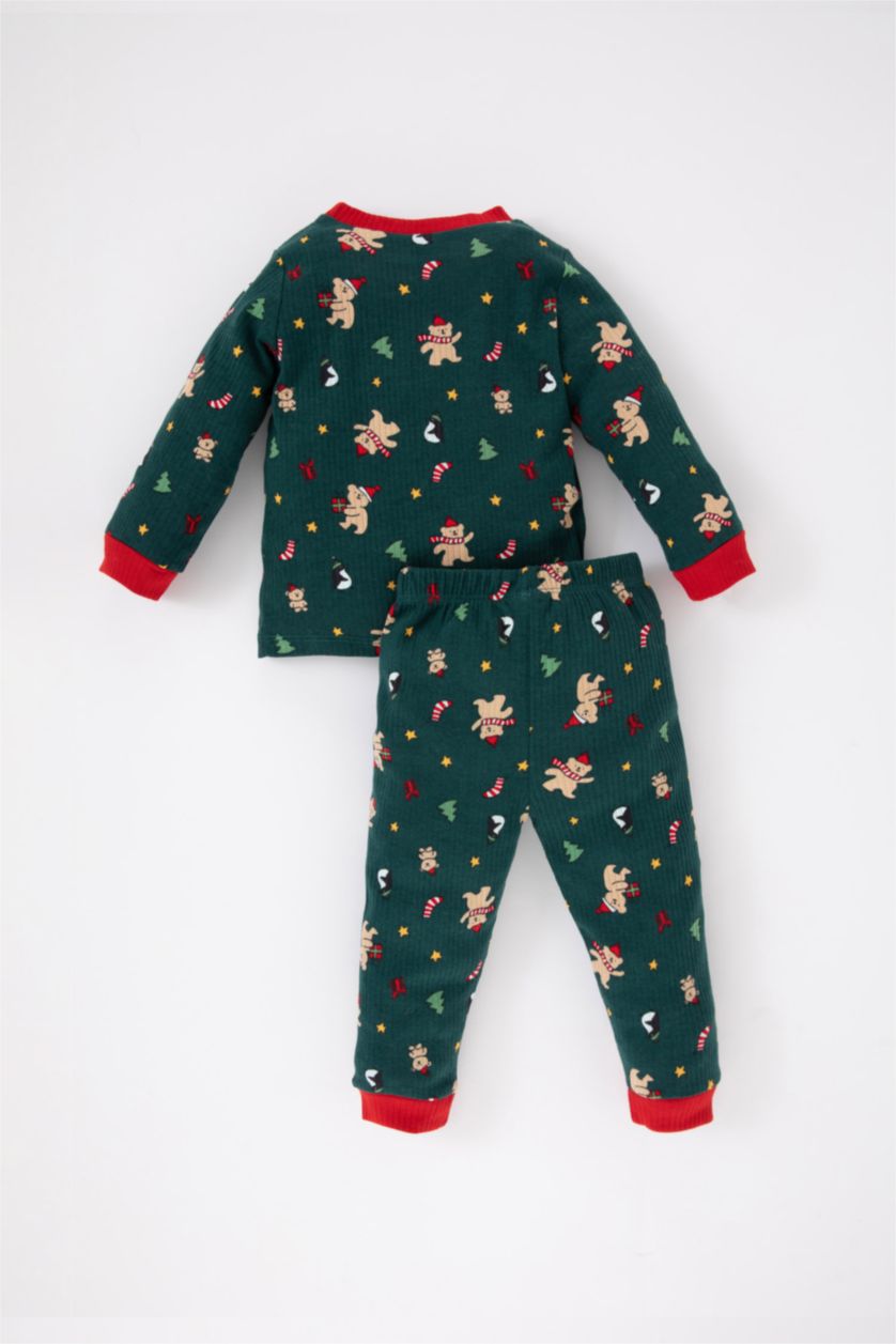 BABY BOY Dark Green Baby Boy New Year Printed Camisole Pajama Set
