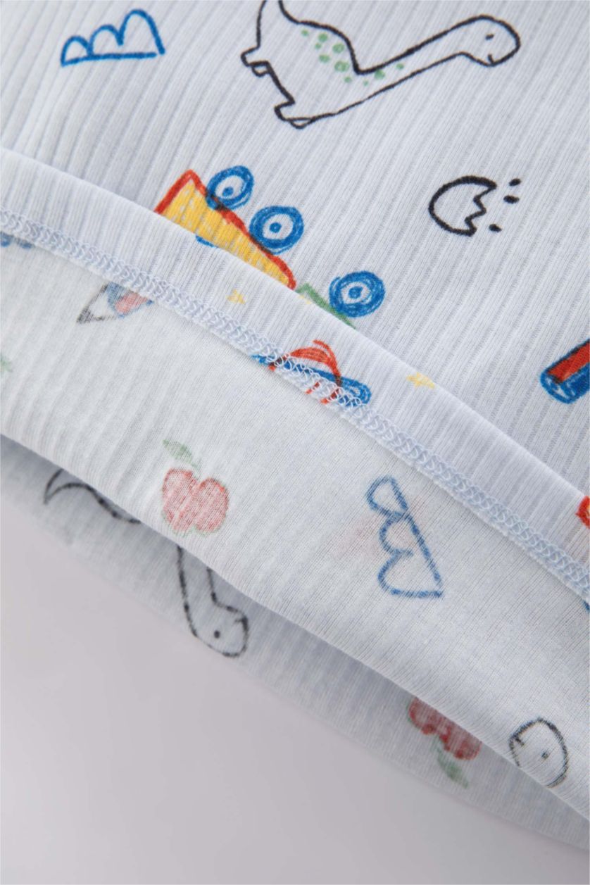 BABY BOY Light Blue 2 piece Regular Fit Crew Neck Knitted Pyjamas