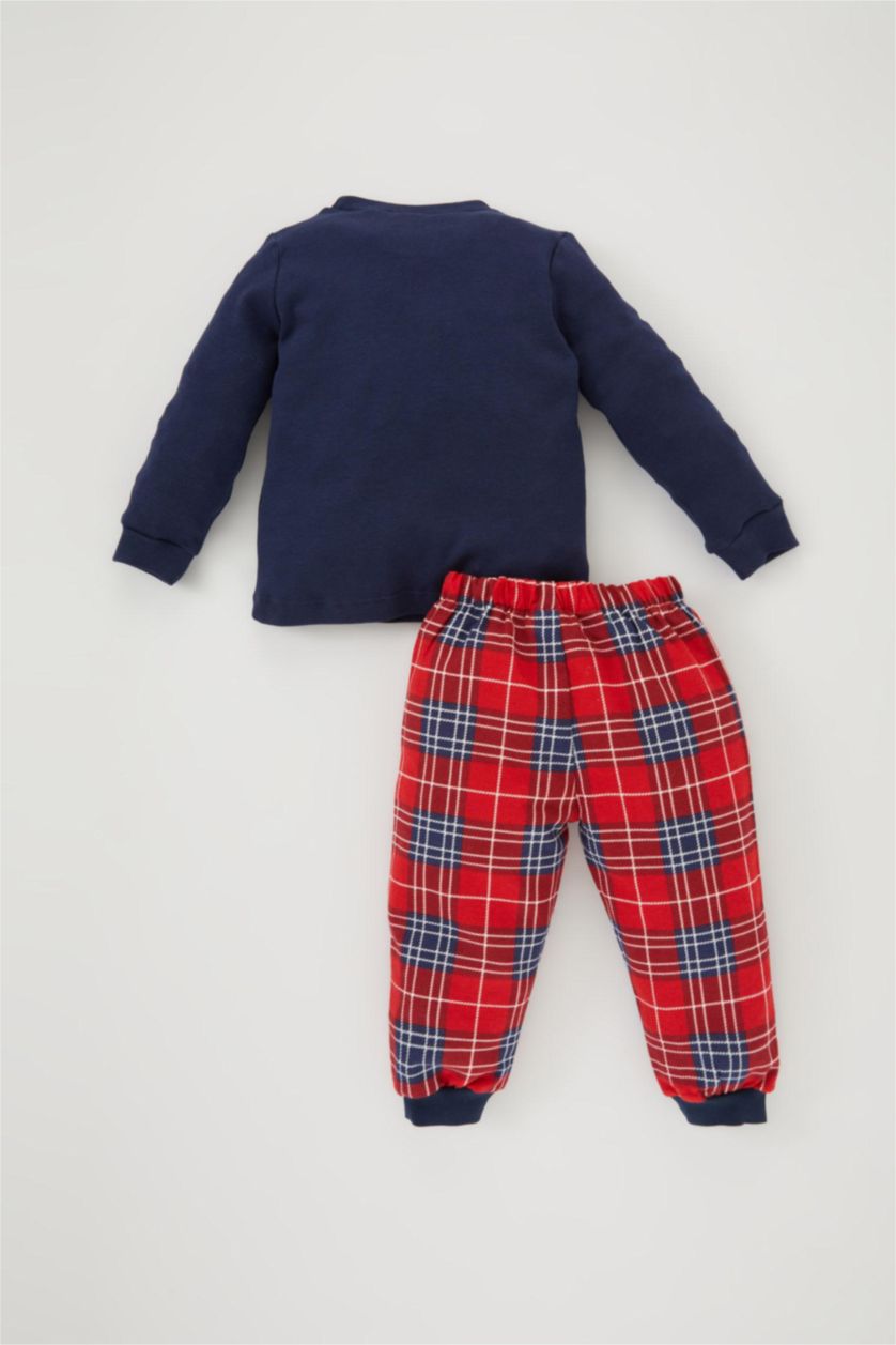 BABY BOY NAVY Baby Boy Christmas Themed Flannel 2 Piece Pajama Set