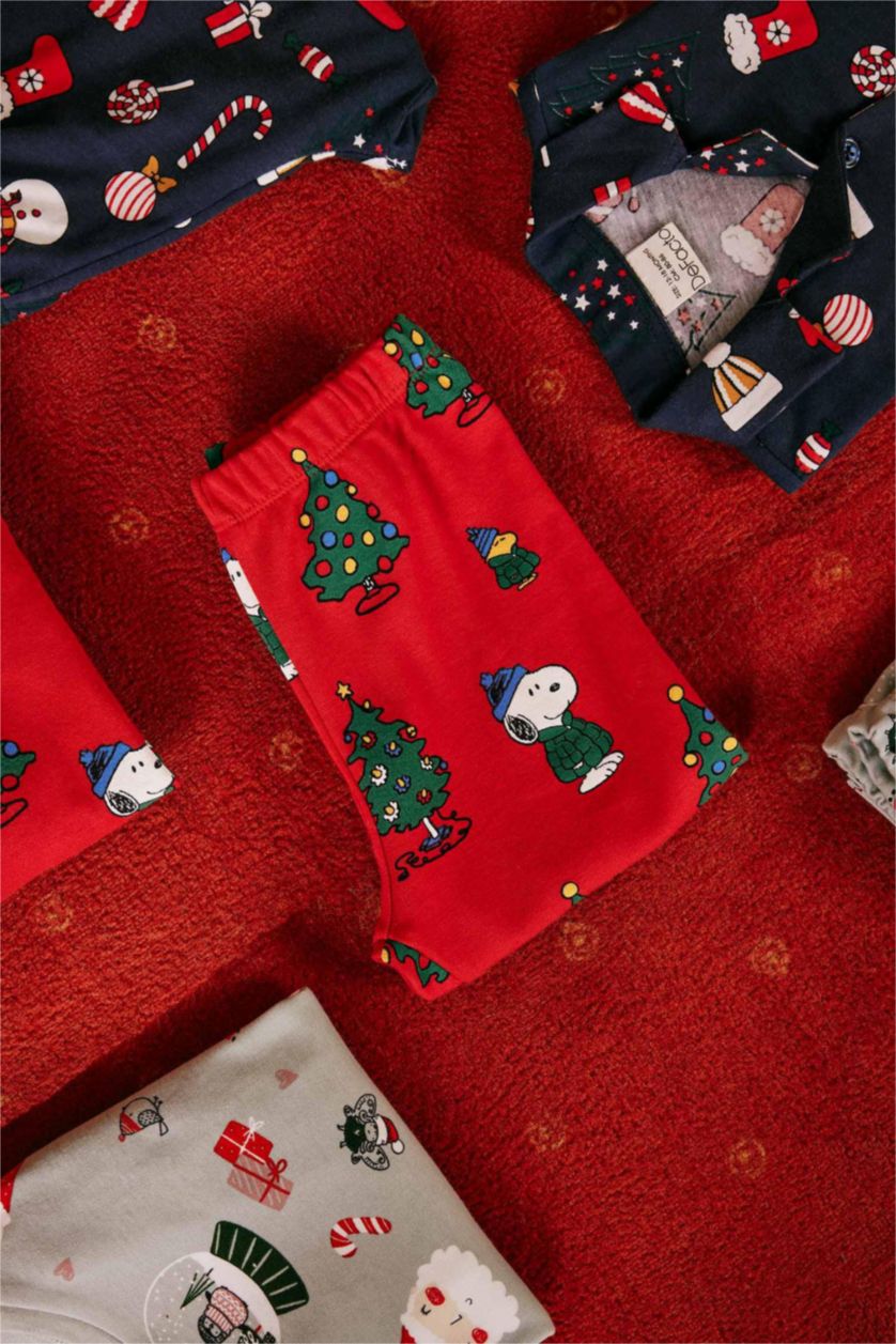 Малыши мальчики Красный Пижама новогодняя Snoopy для малышей мальчиков