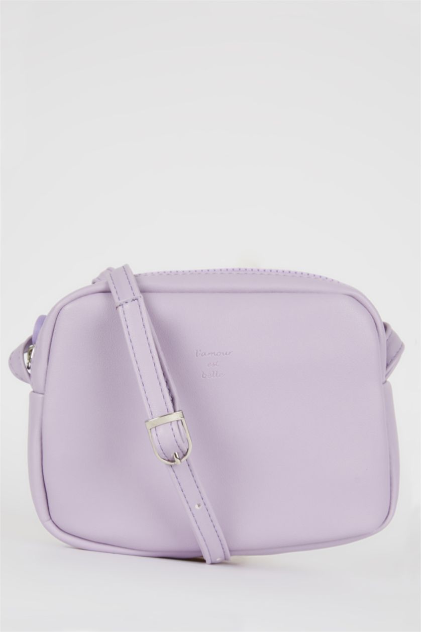 WOMAN Lilac Faux Leather Crossbody Bag