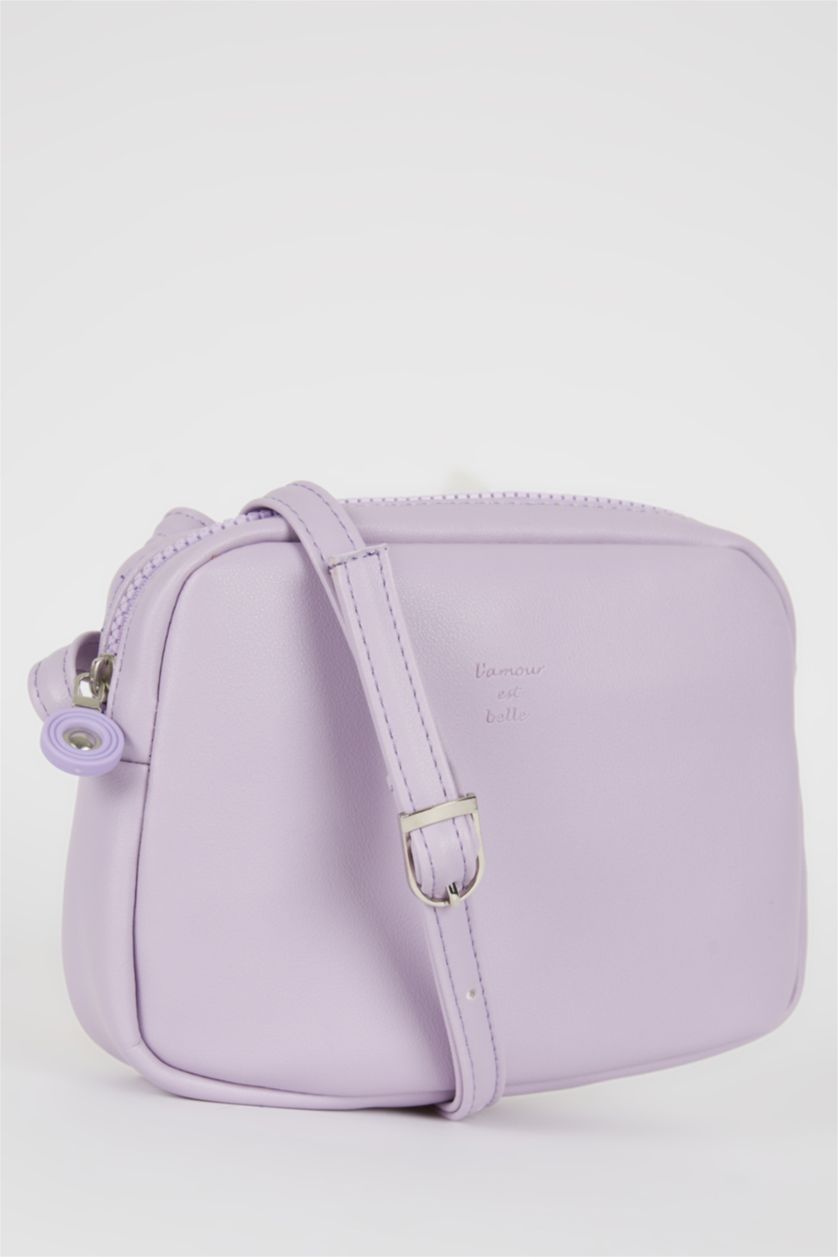 WOMAN Lilac Faux Leather Crossbody Bag