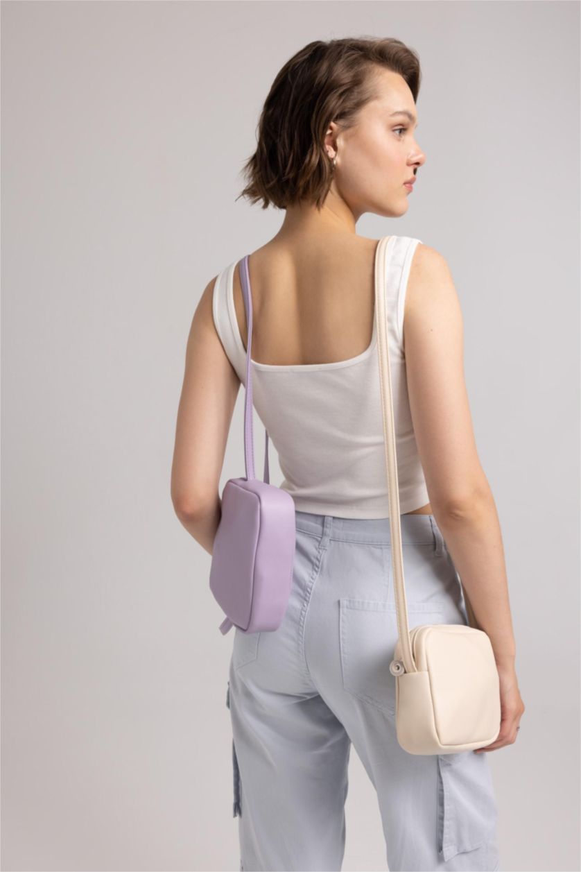 WOMAN Lilac Faux Leather Crossbody Bag
