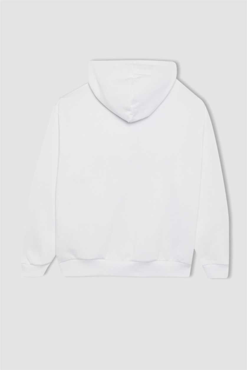 نساء أبيض سويت شيرت رياضي بطبعة شعار اوفر سايز من DeFactoFit