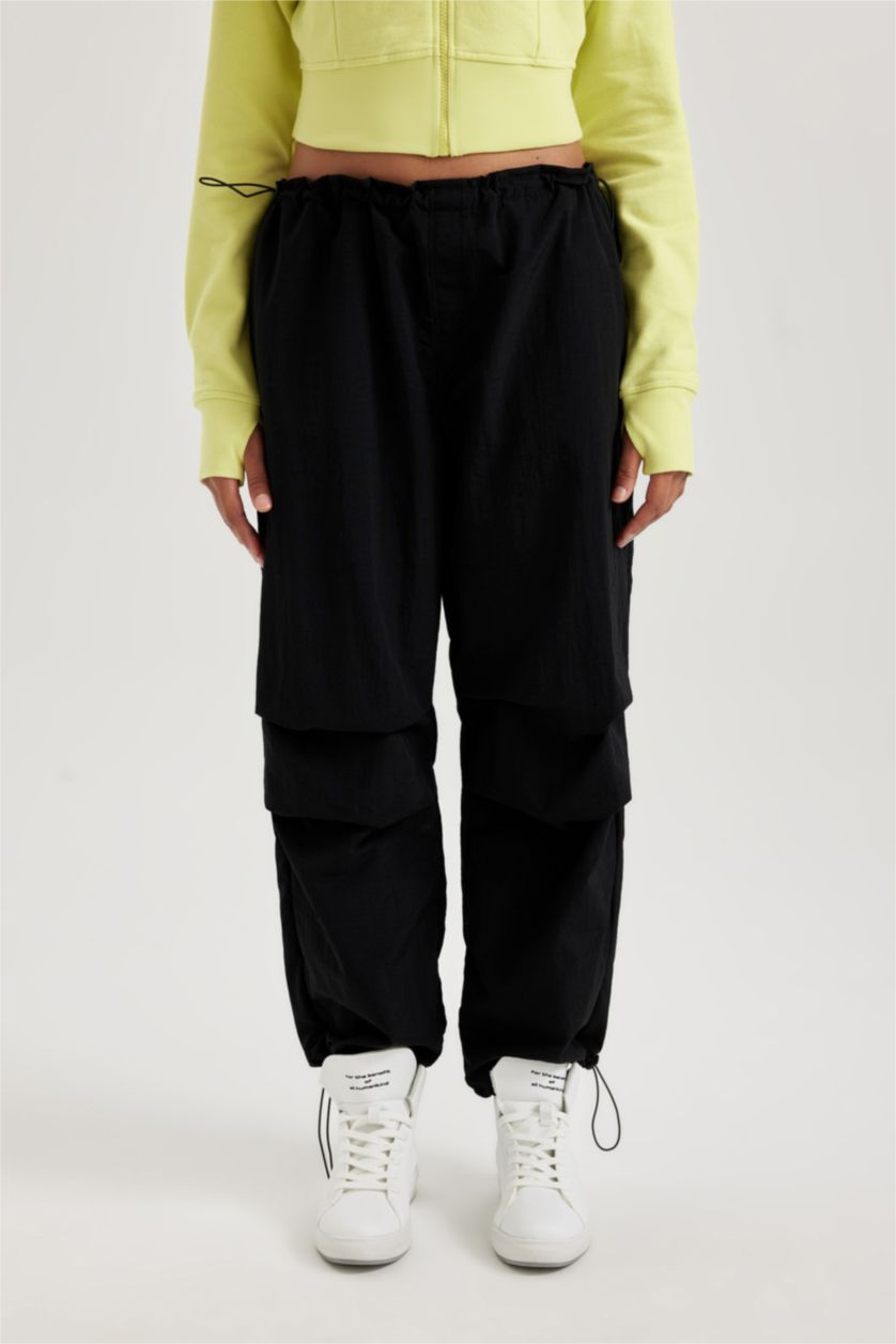 FEMME Noir Parachute Trousers