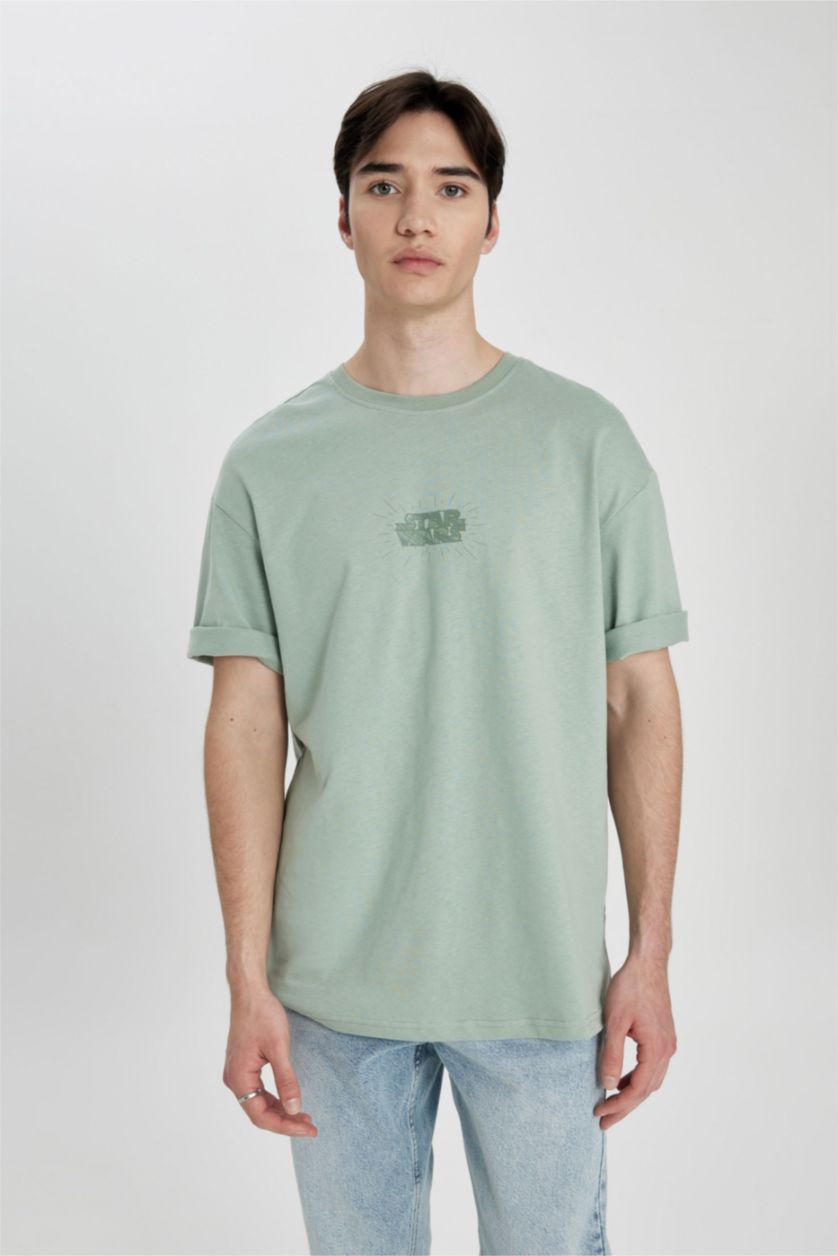 Erkek Açık Yeşil Comfort Fıt Kısa Kollu Tişört