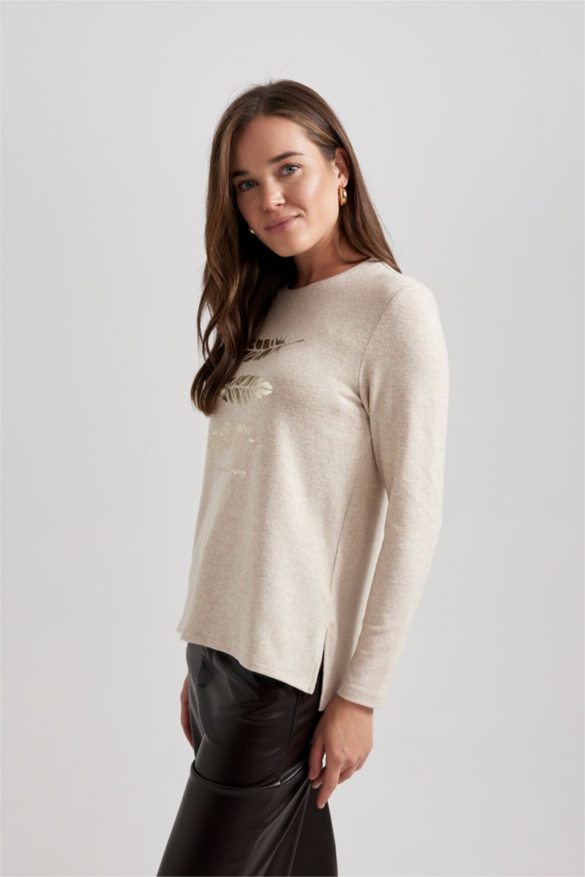 WOMAN Light Vison Relax Fit Crew Neck Long Sleeve T-Shirt