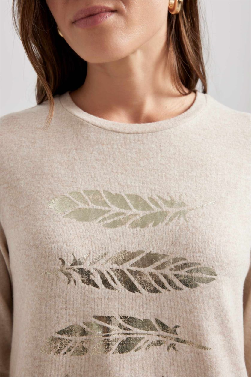 WOMAN Light Vison Relax Fit Crew Neck Long Sleeve T-Shirt