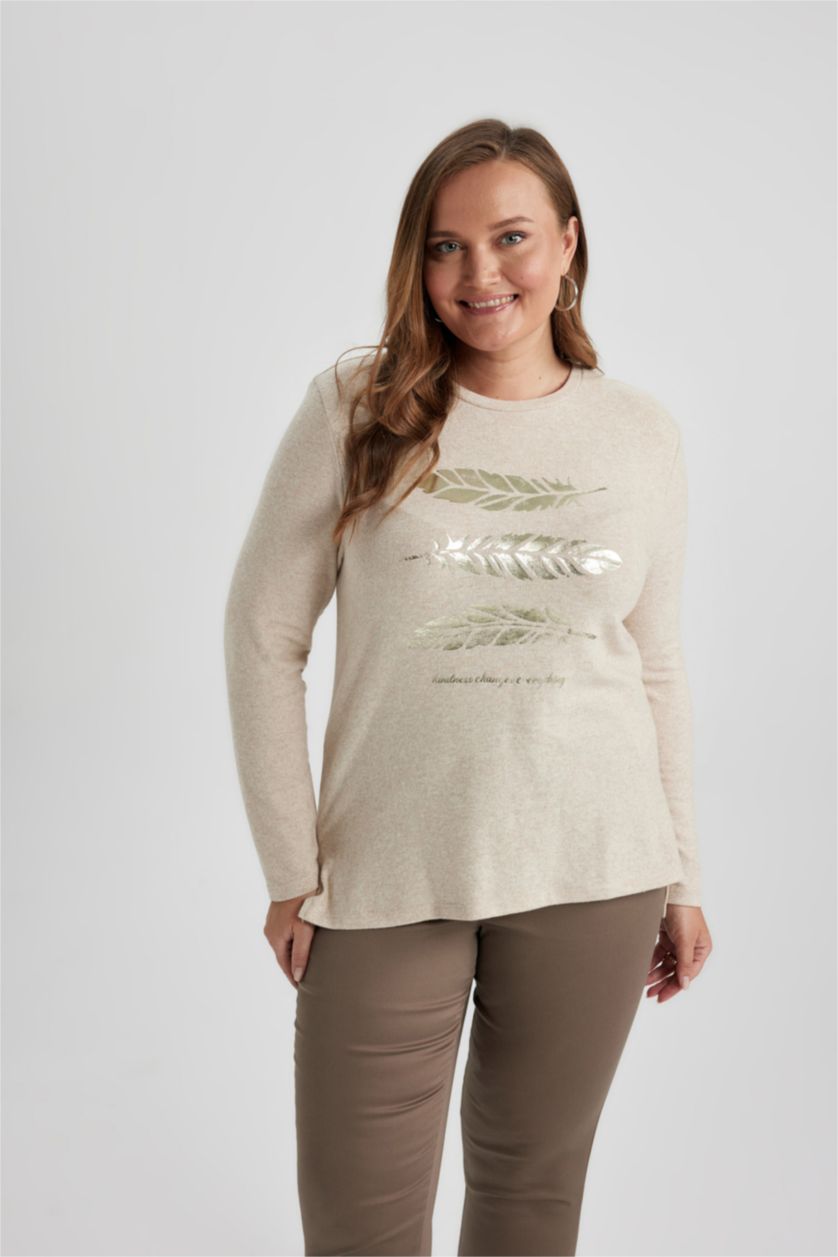 WOMAN Light Vison Relax Fit Crew Neck Long Sleeve T-Shirt