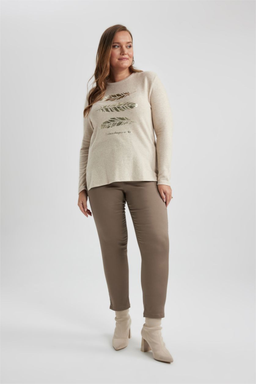 WOMAN Light Vison Relax Fit Crew Neck Long Sleeve T-Shirt