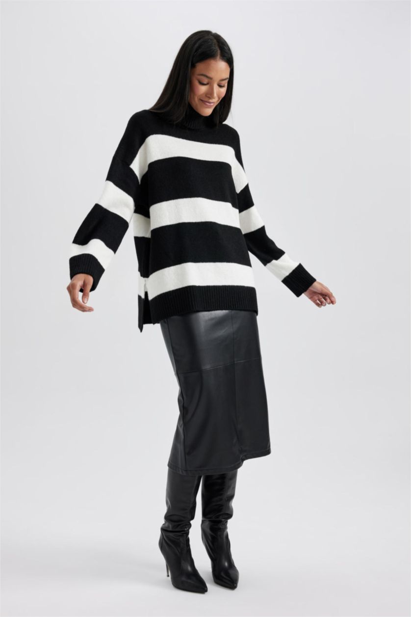 Жіночий Чорний Спідниця миди спıдниця олıывець нормальна посадка зі штучної шкіри