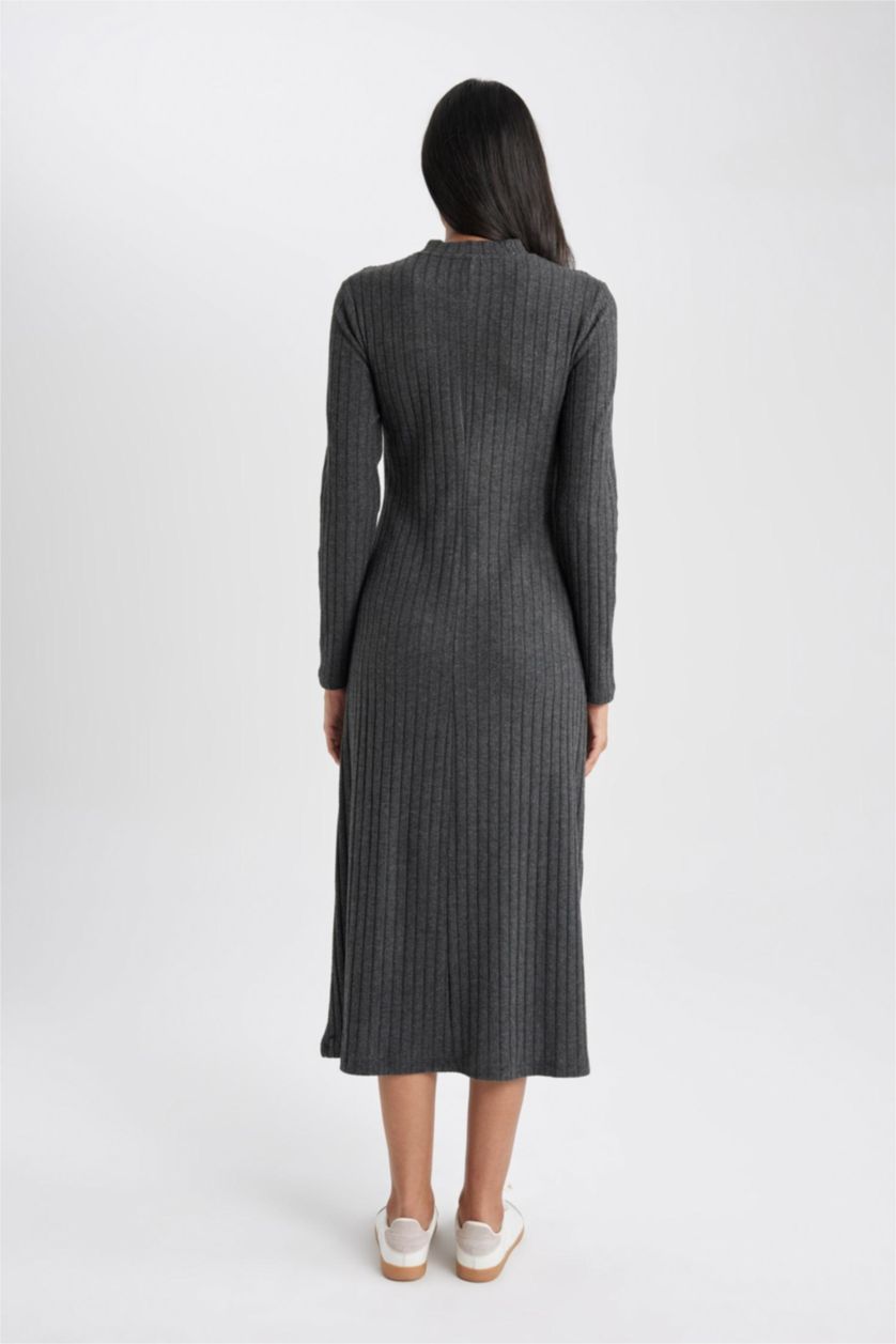 WOMAN Anthracite Half Turtleneck Camisole Midi Dress