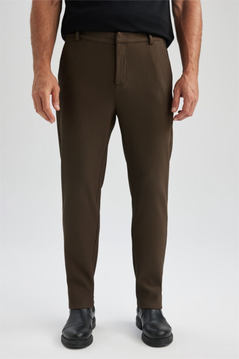 Erkek Koyu Haki Jogger Fıt Düz Paça Her Yöne Esneyen Pantolon