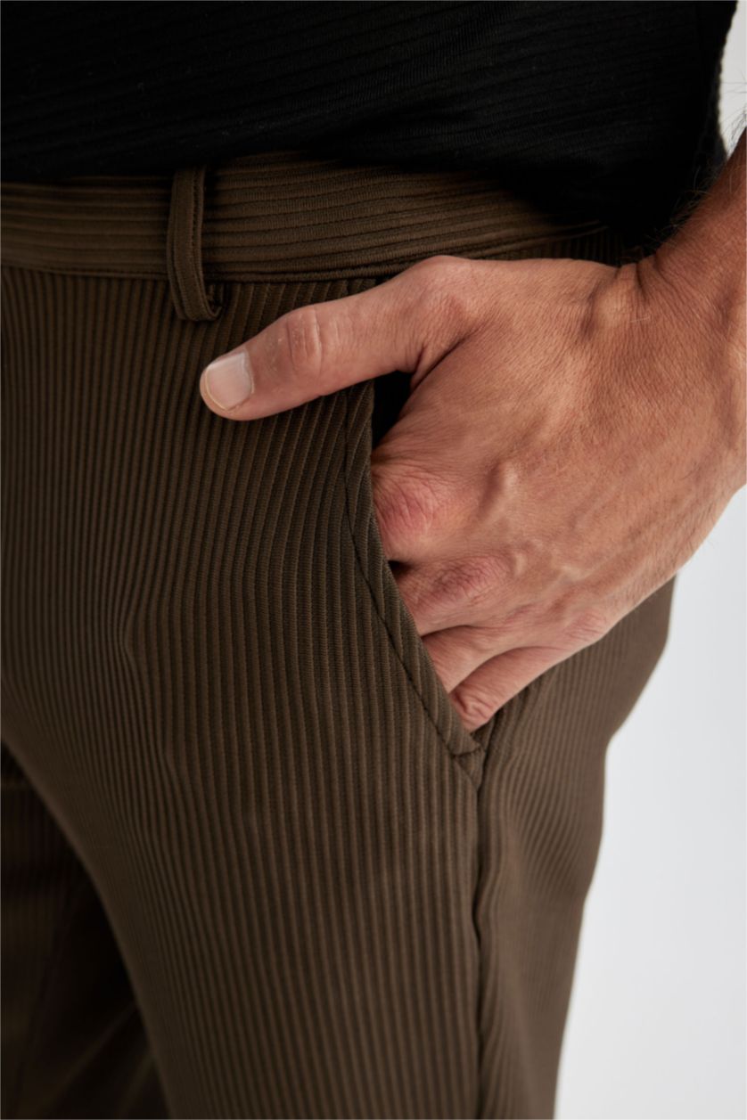 Erkek Koyu Haki Jogger Fıt Düz Paça Her Yöne Esneyen Pantolon