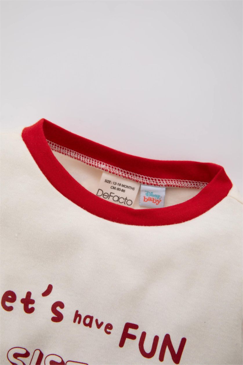 BABY GIRL White 2 piece Regular Fit Crew Neck Mickey & Minnie Licensed Knitted Pyjamas