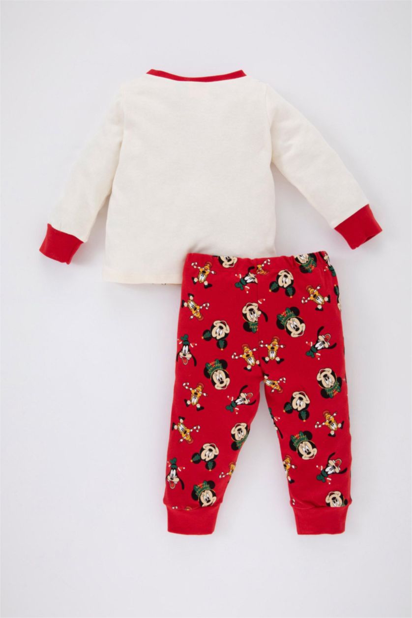 BABY GIRL White 2 piece Regular Fit Crew Neck Mickey & Minnie Licensed Knitted Pyjamas