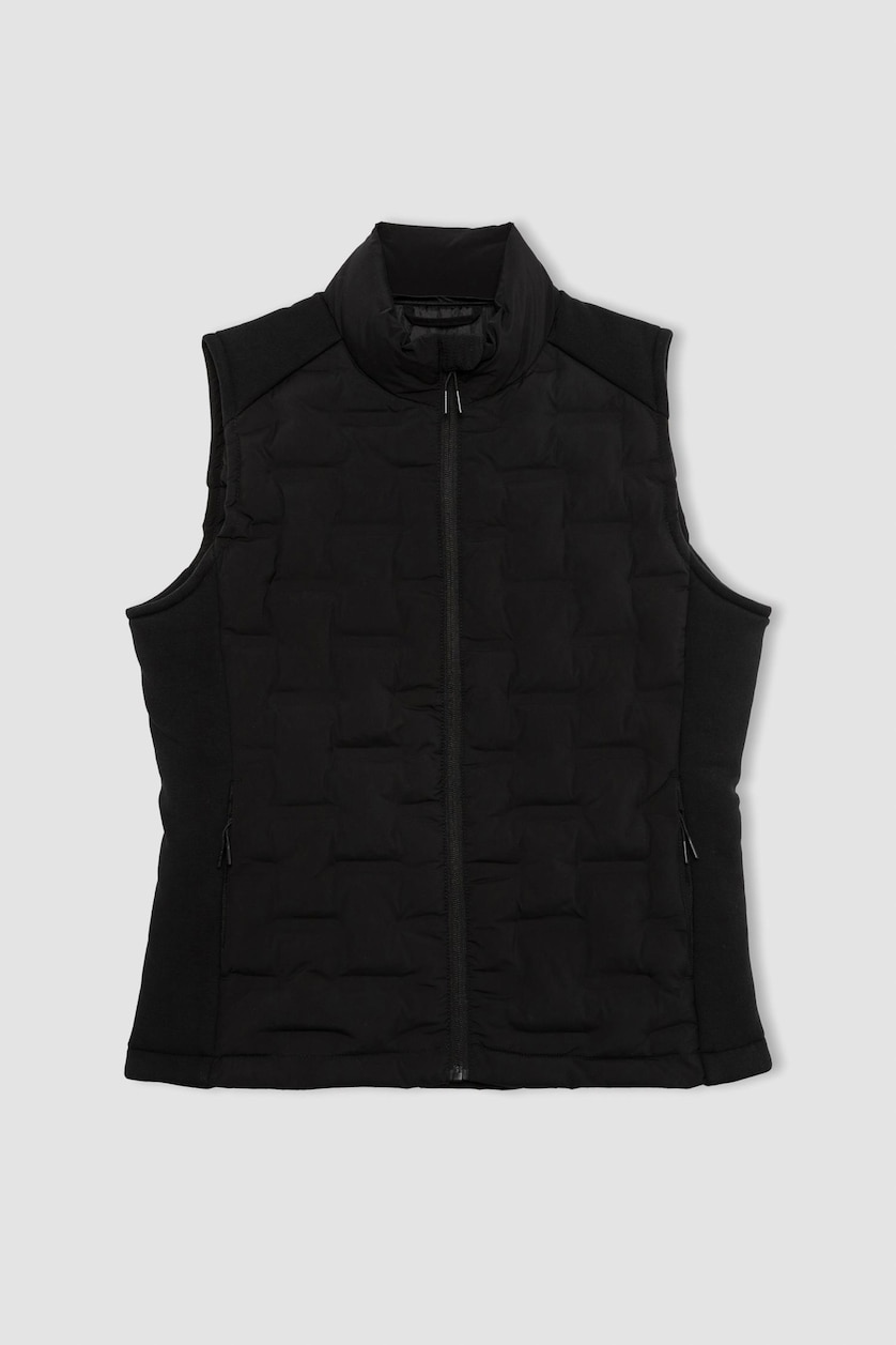 Women Black Zipper Vest