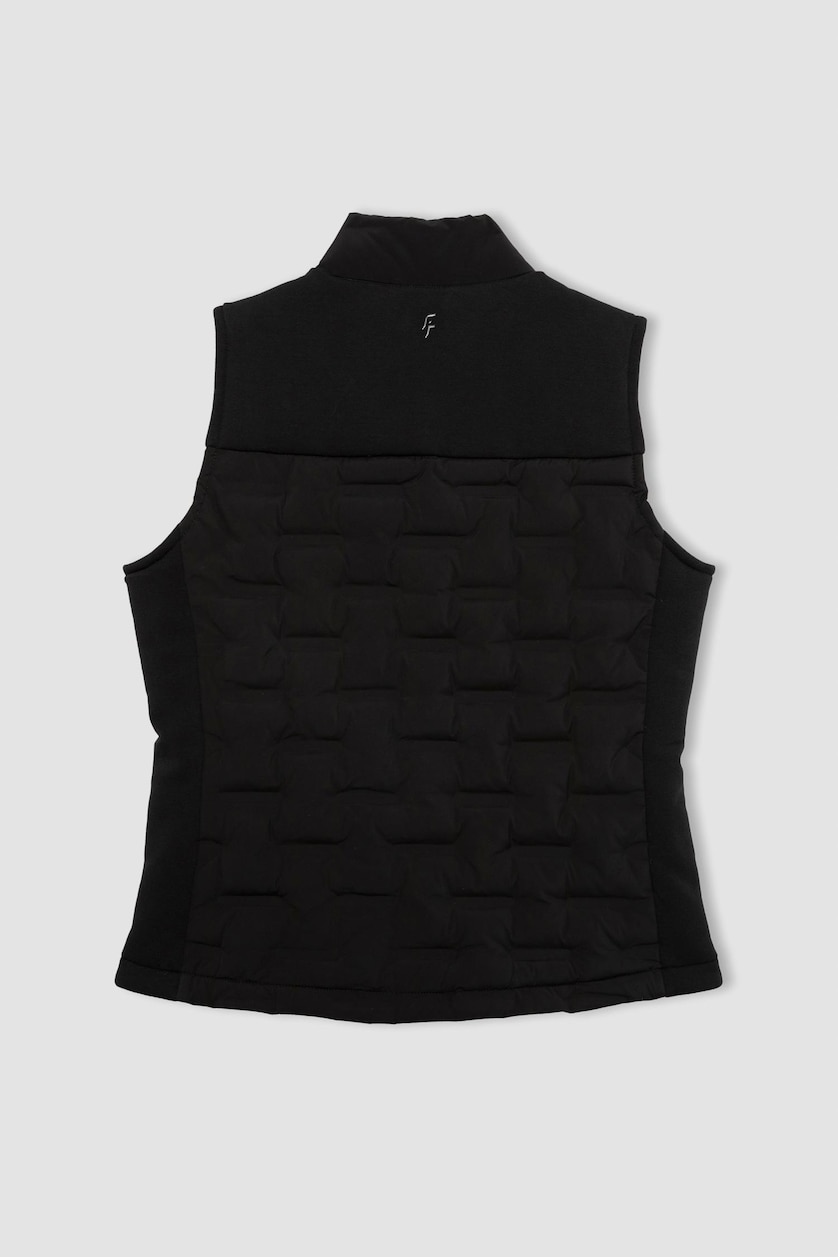 Women Black Zipper Vest