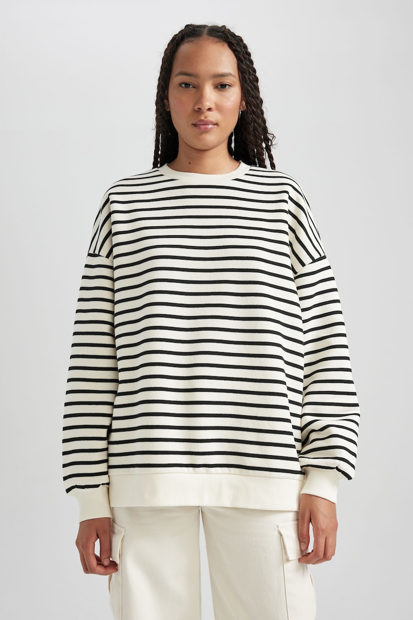 FEMME Noir Tissu Sweat Épais Coupe Oversize