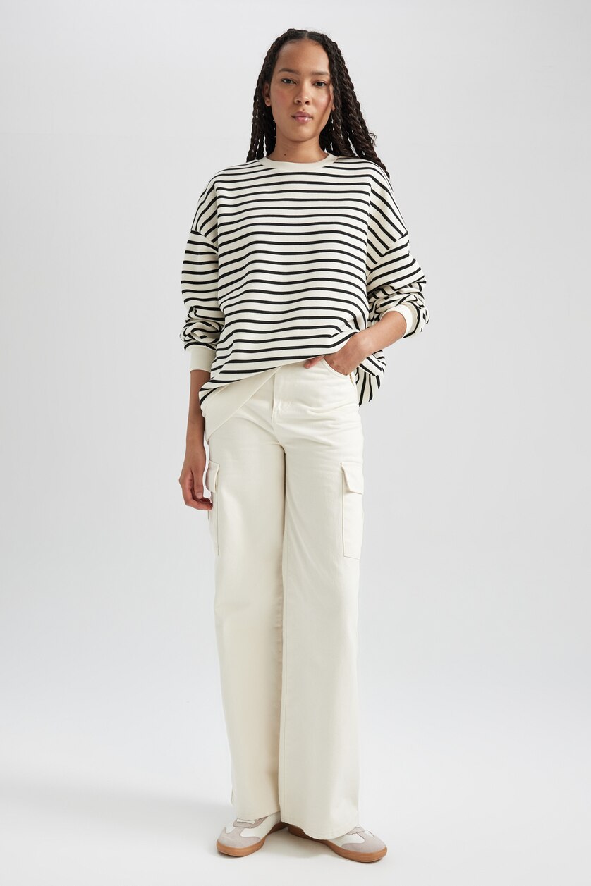 FEMME Noir Tissu Sweat Épais Coupe Oversize