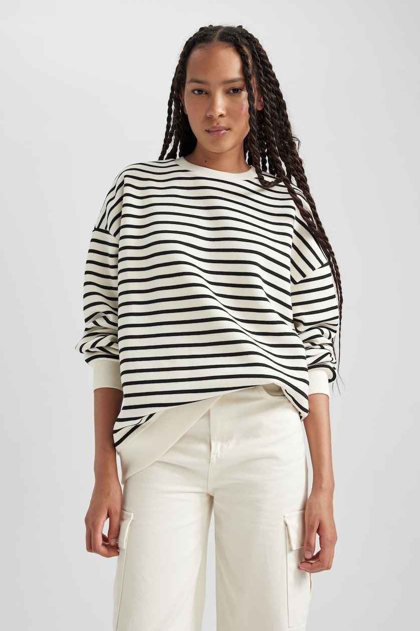FEMME Noir Tissu Sweat Épais Coupe Oversize