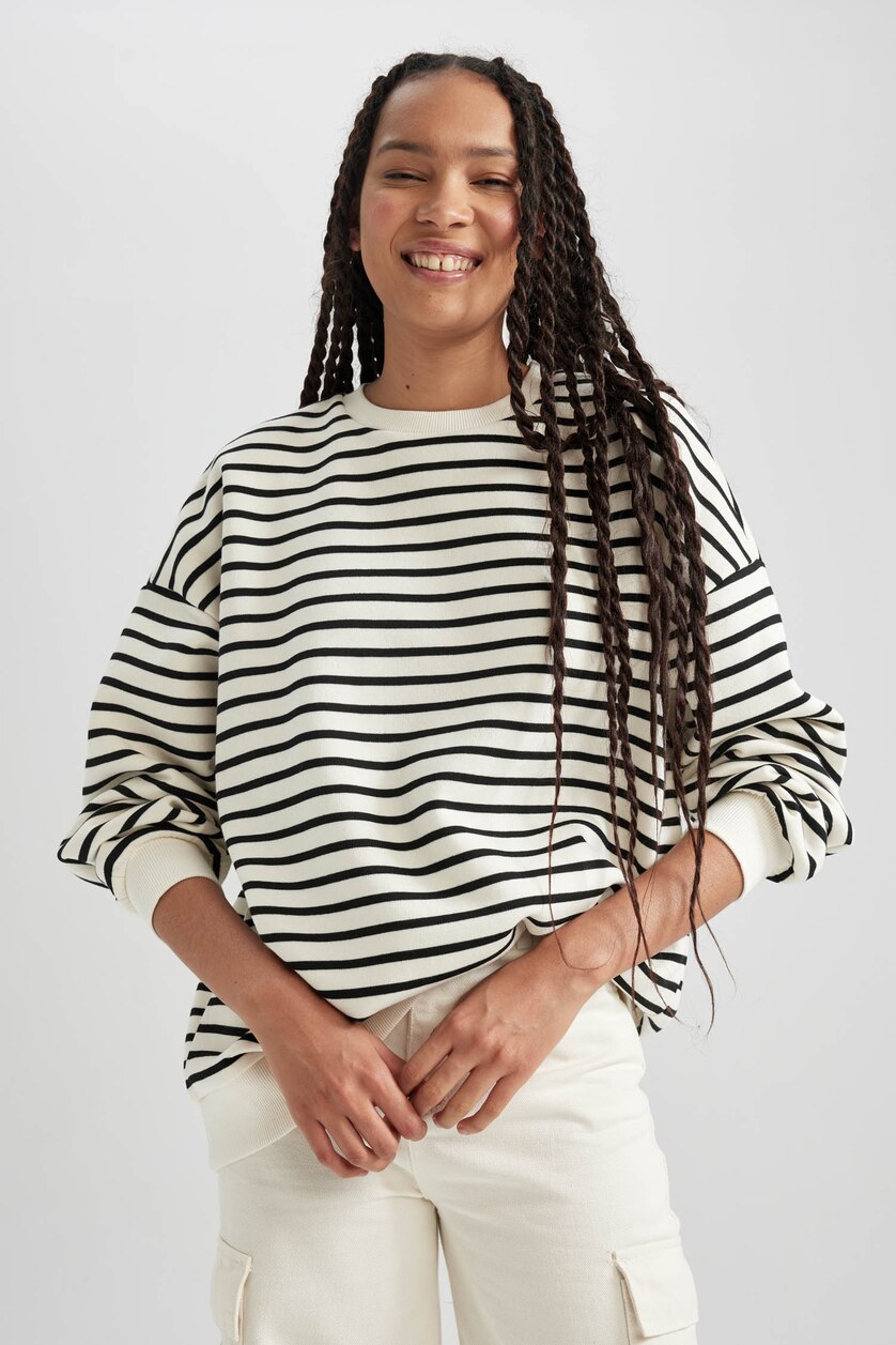 FEMME Noir Tissu Sweat Épais Coupe Oversize