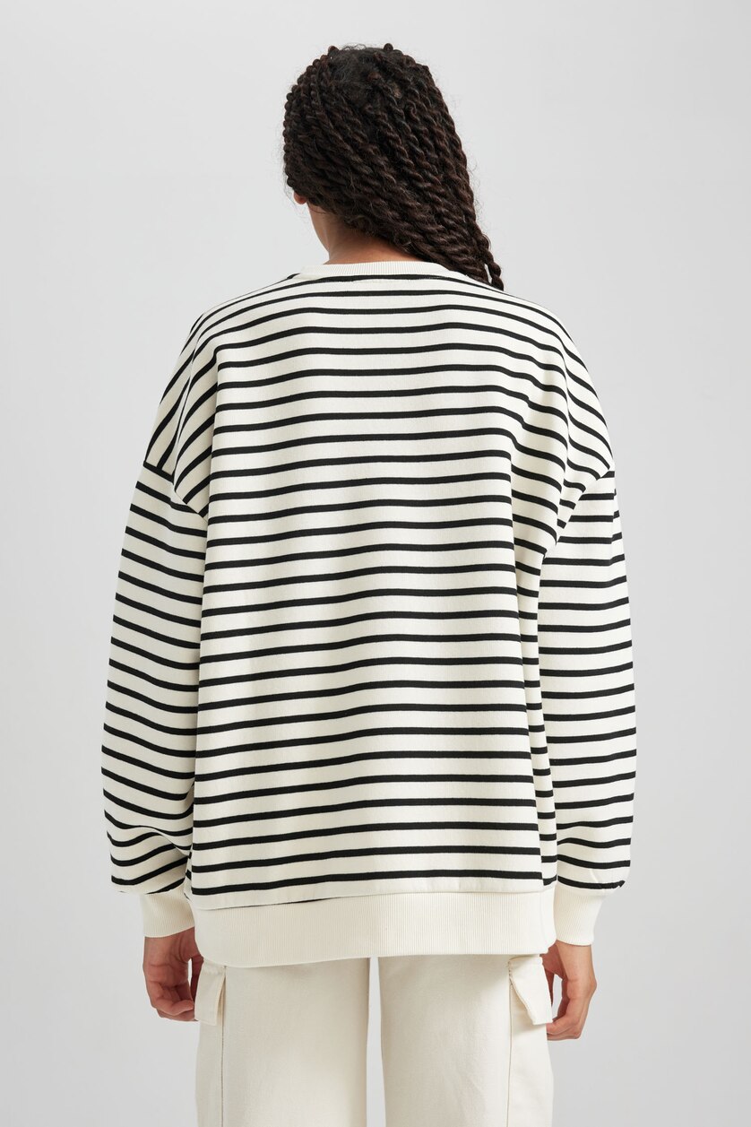 FEMME Noir Tissu Sweat Épais Coupe Oversize