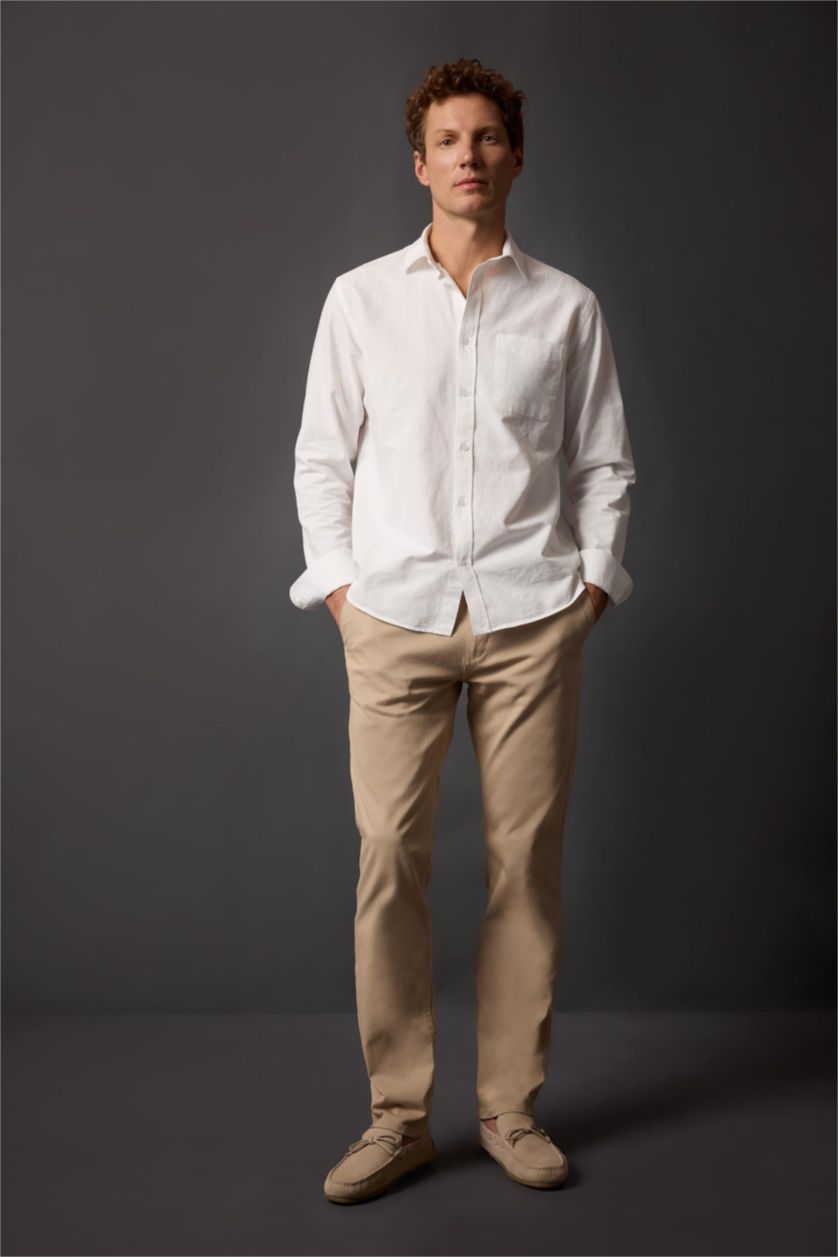 HOMME Beige Pantalon Chino Coupe Régulière
