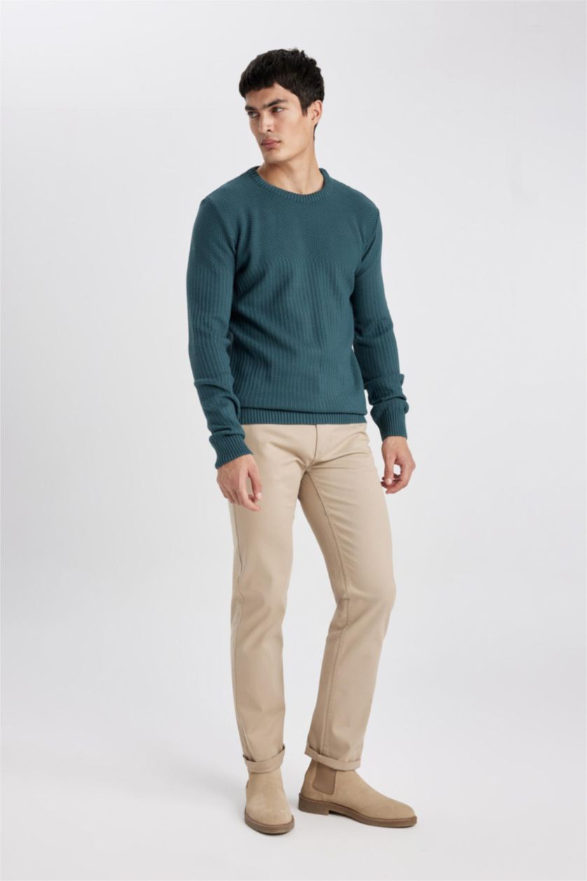 HOMME Beige Pantalon Chino Coupe Régulière