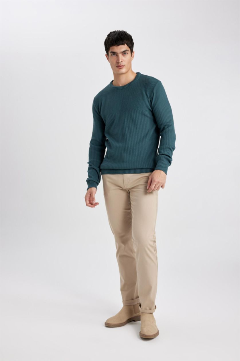 HOMME Beige Pantalon Chino Coupe Régulière