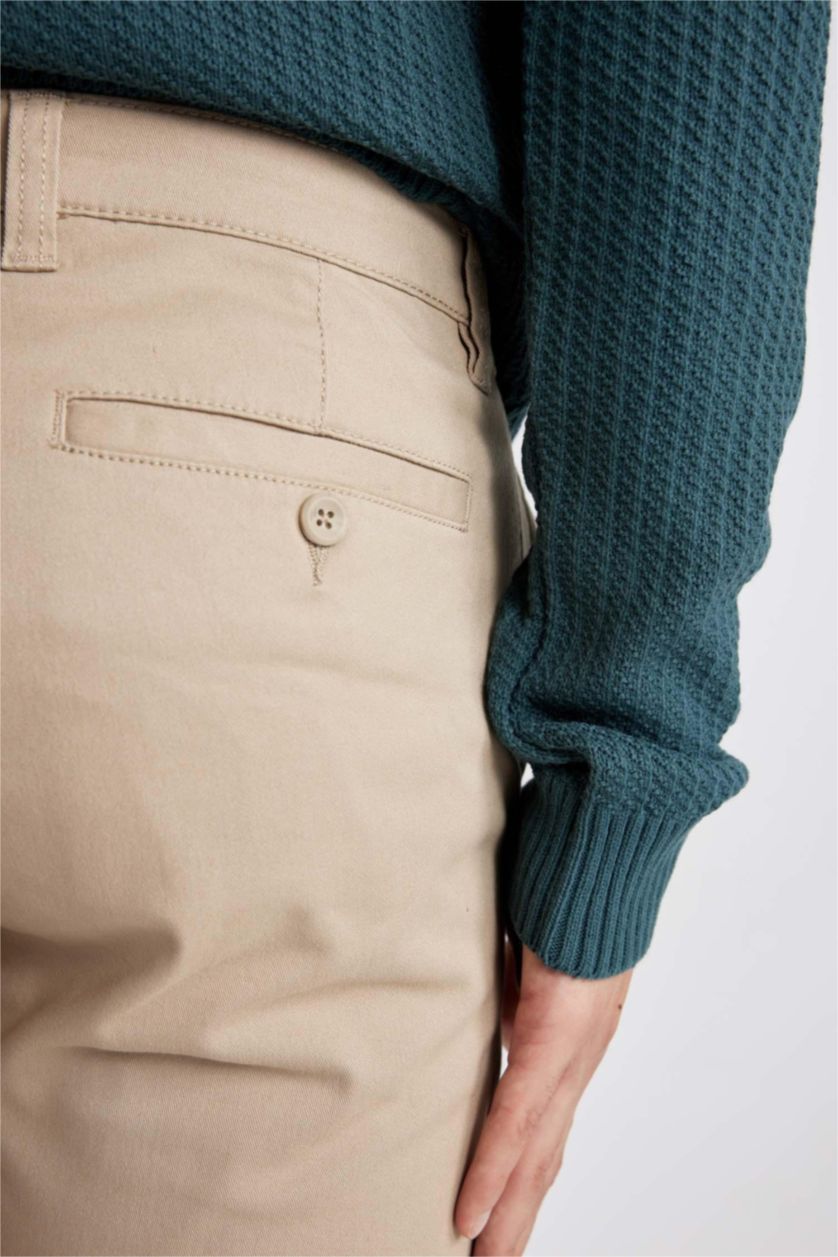 HOMME Beige Pantalon Chino Coupe Régulière