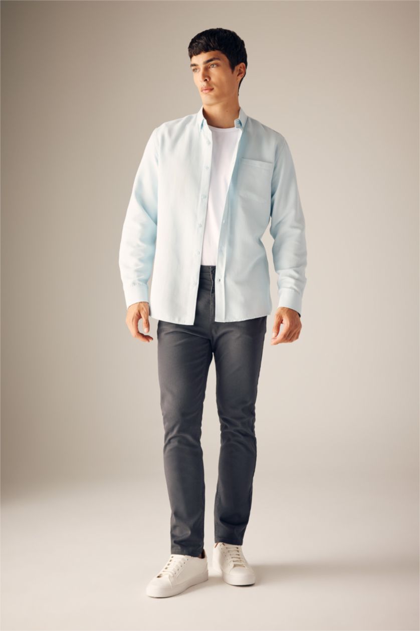 HOMME Anthracite Pantalon Chino Coupe Slim