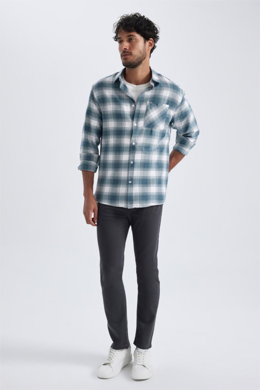 HOMME Anthracite Pantalon Chino Coupe Slim