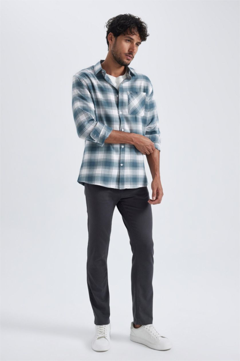 HOMME Anthracite Pantalon Chino Coupe Slim