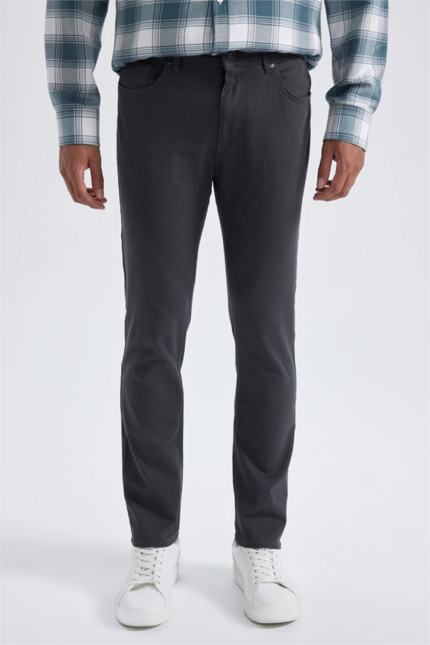 HOMME Anthracite Pantalon Chino Coupe Slim