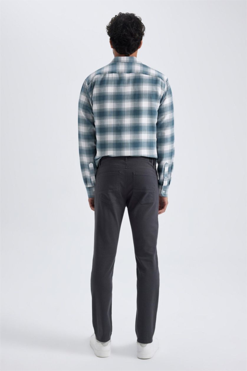 HOMME Anthracite Pantalon Chino Coupe Slim