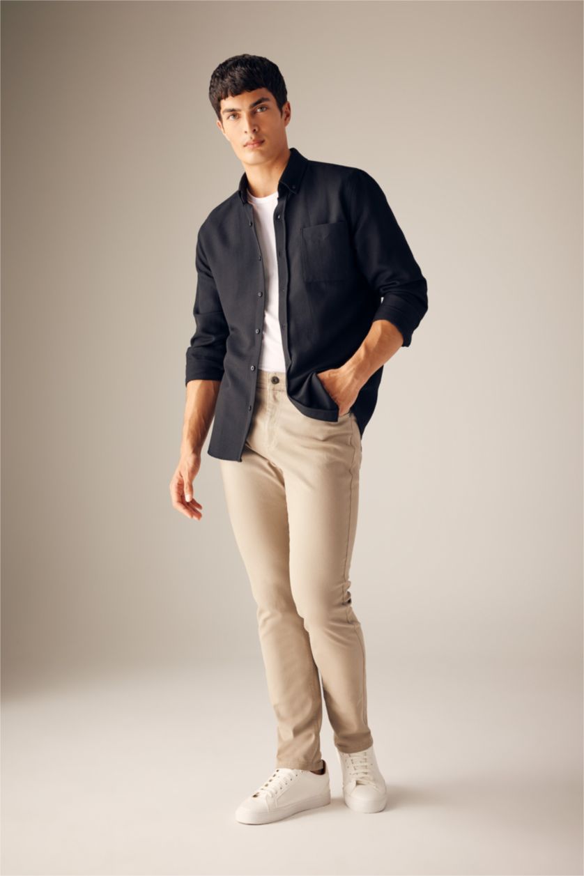MAN Beige Slim Fit Trousers