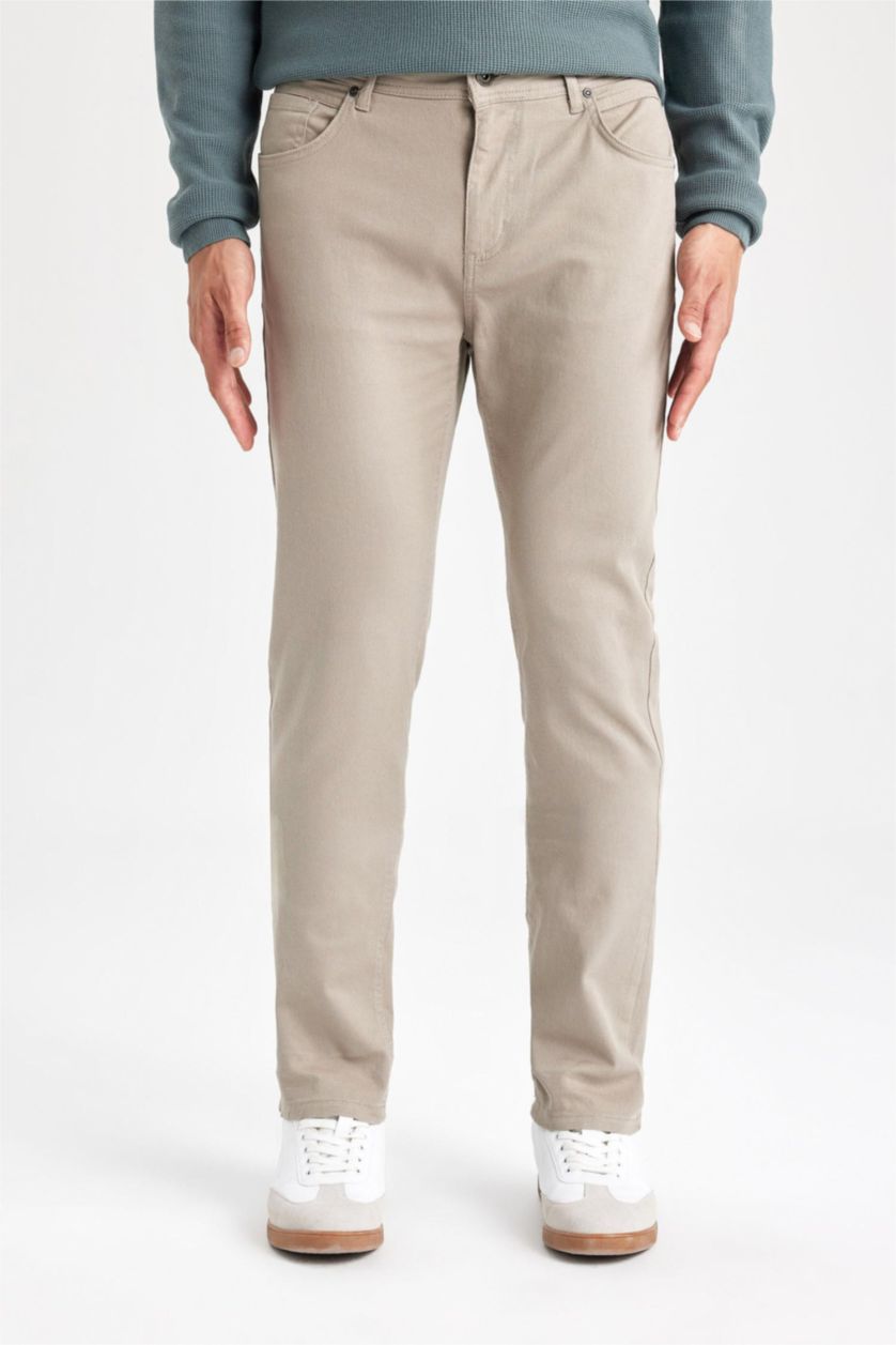 MAN Beige Slim Fit Trousers